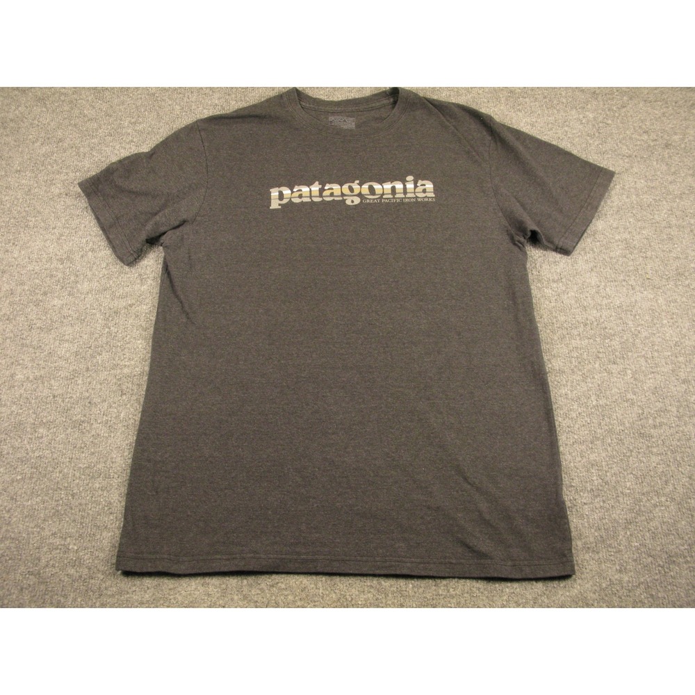 Patagonia Mens L Great Pacific Iron Works Graphic T-Shirt Gray Heather 2171